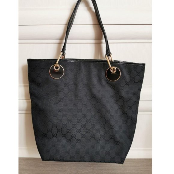 Auc Gucci Eclipse GG Canvas/patent leather Medium Tote - Picture 7 of 16